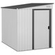 image 1 of Outsunny 7 x 5FT Galvanised Metal Garden Shed with Foundation, Lean to Shed, Tool Storage House with Sliding Doors, 2 Vents, Adjustable Shelves and Hooks, White