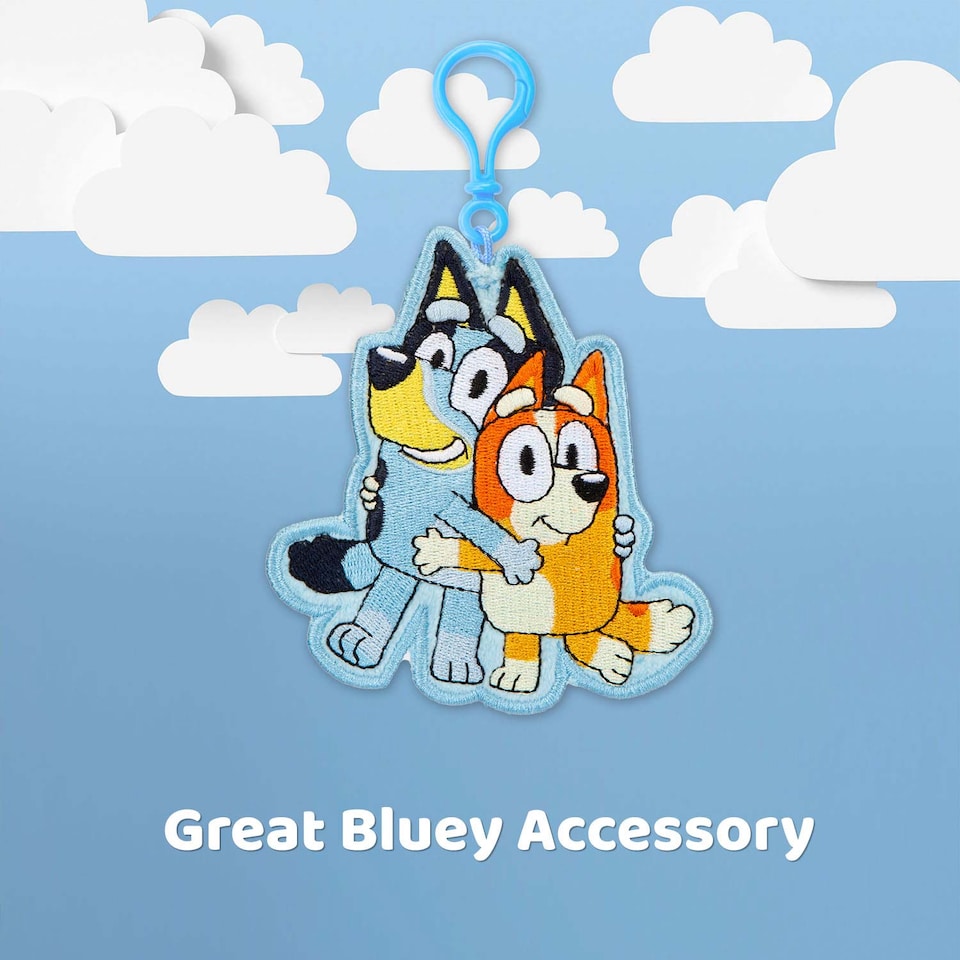 image 1 of PMS Bluey Embroidered Plush Bag Clip, 10cm - Children's Accessory