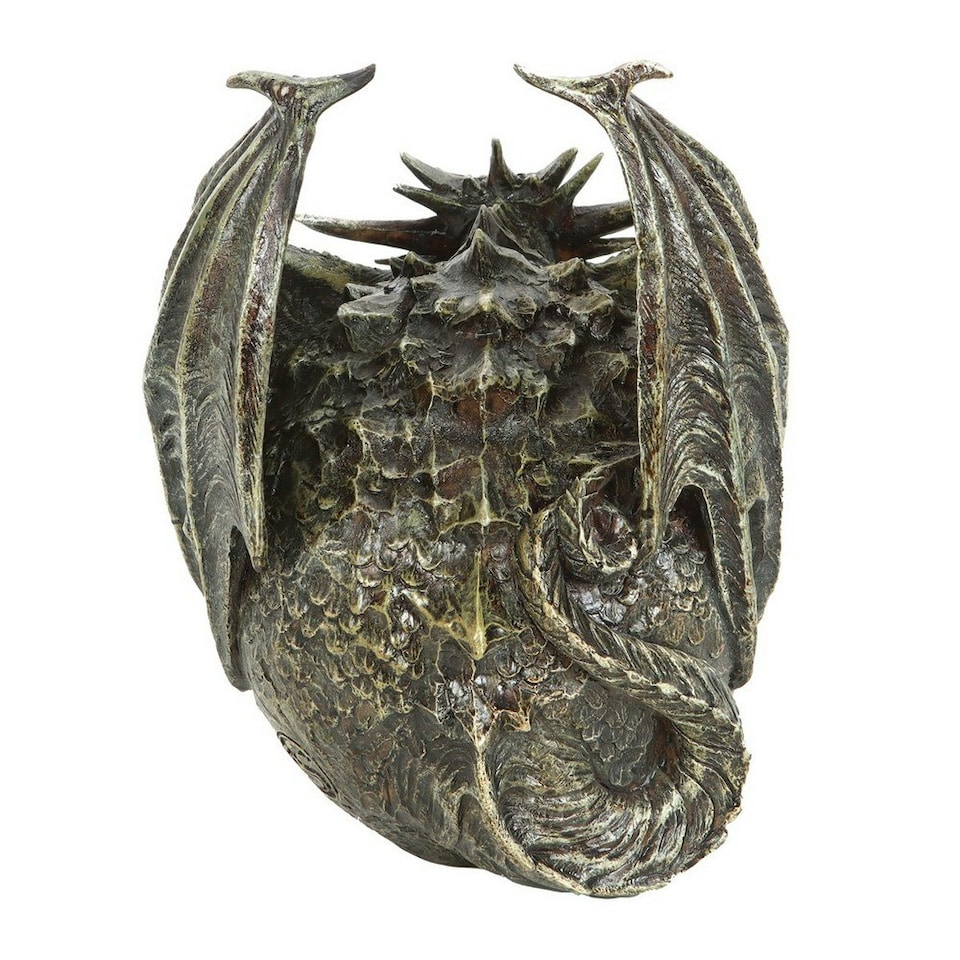 image 1 of Spiral Direct Draco Dragon Skull Ornament - Grey/Brass - One Size