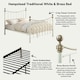 image 9 of Hampstead Traditional Style Metal Bed Frame | White | White & Brass | King