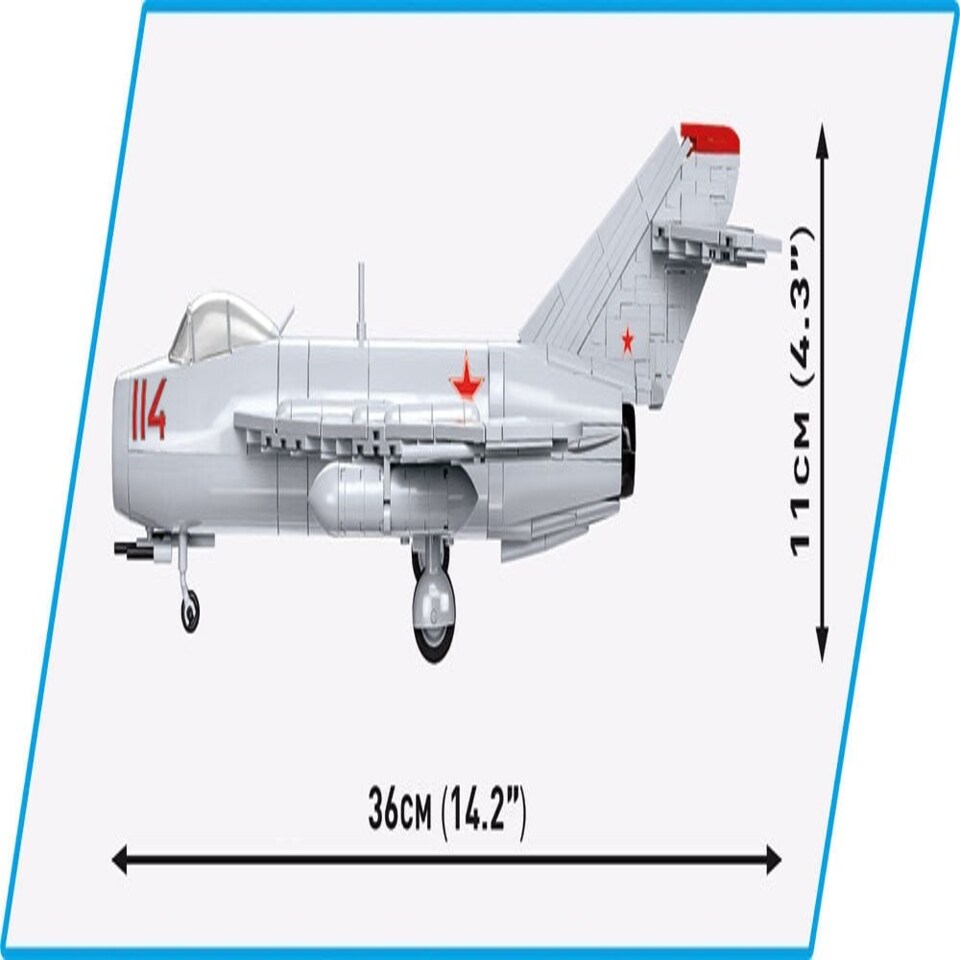 image 1 of MIG-17 "Fresco" Cold War brick plane model - COBI 5823 - 568 bricks