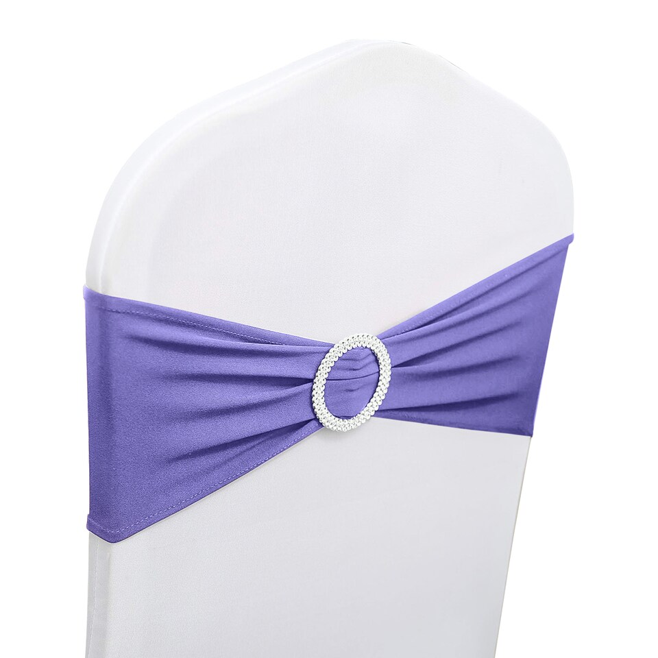 image 1 of 13"x5" Spandex Chair Bands with Slider Buckle, Elastic Chair Sash - 1pc