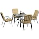 image 1 of Outsunny Garden Dining Set, Glass Table w/ Umbrella Hole Grey