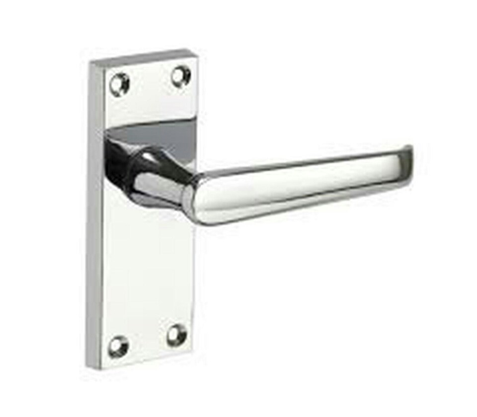image 1 of Golden Grace 3 Pair Victorian Straight Lever Latch Handles in Polished Chrome Finish - 120mm x 40mm | Chrome | 3 Pairs