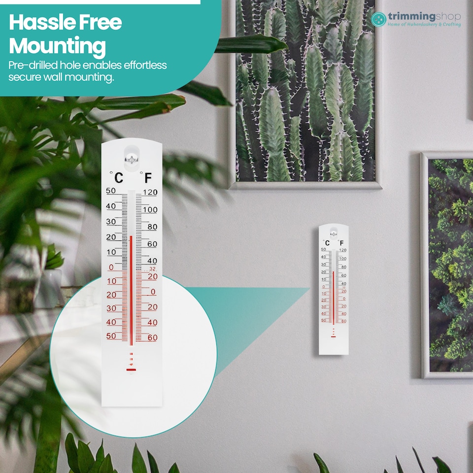 image 1 of Wall Thermometer, Room Thermometer, Indoor Outdoor Thermometer - 2pcs