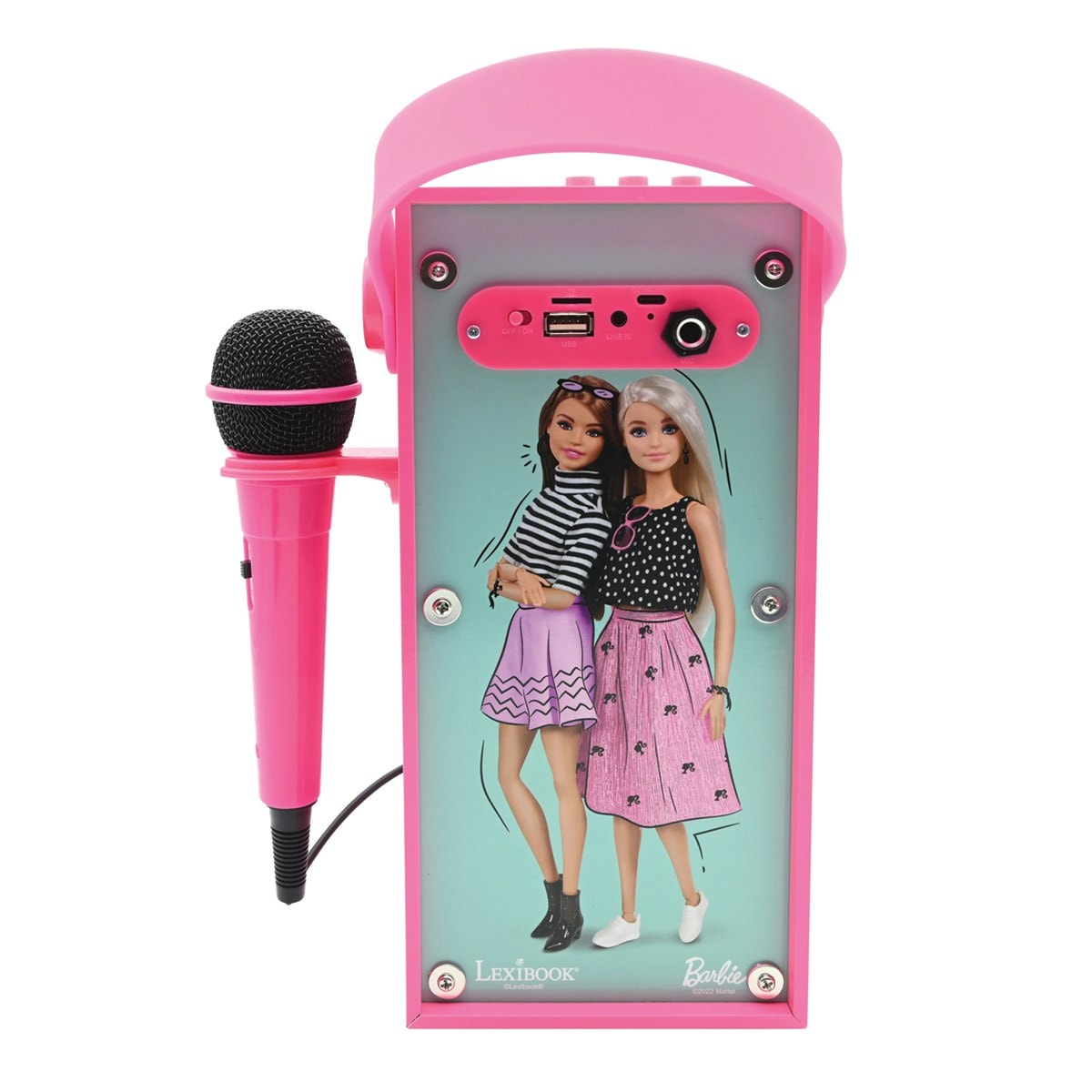 Micro Bluetooth Barbie Sound – Karaoké Nomade Avec Haut-parleur, Effets Lumineux, Connectivité Smartphone – Dès 4 Ans – Le Rêve Rose !