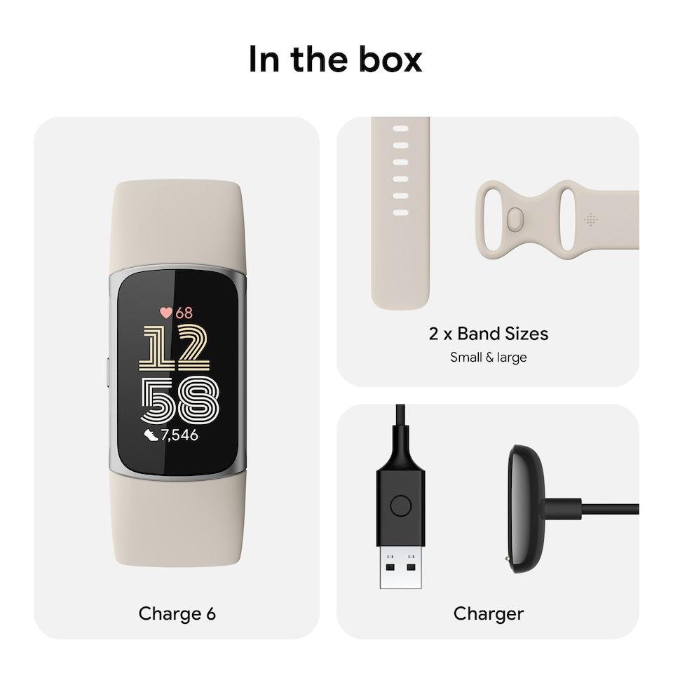 image 1 of Fitbit Charge 6 - Porcelain / Silver