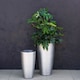 image 4 of White Cement Round Planter Large Garden Patio Flower Pot Urn 58cm | Silver | Silver