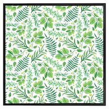 Mixed green leaves (Picture Frame) Black | XL