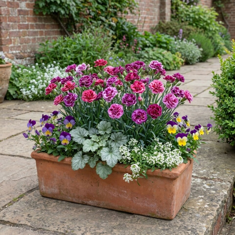 image 1 of Set of 3 or 6 Large Plants Pink Purple Carnation Ready to Plant in Your Garden 10.5 cm