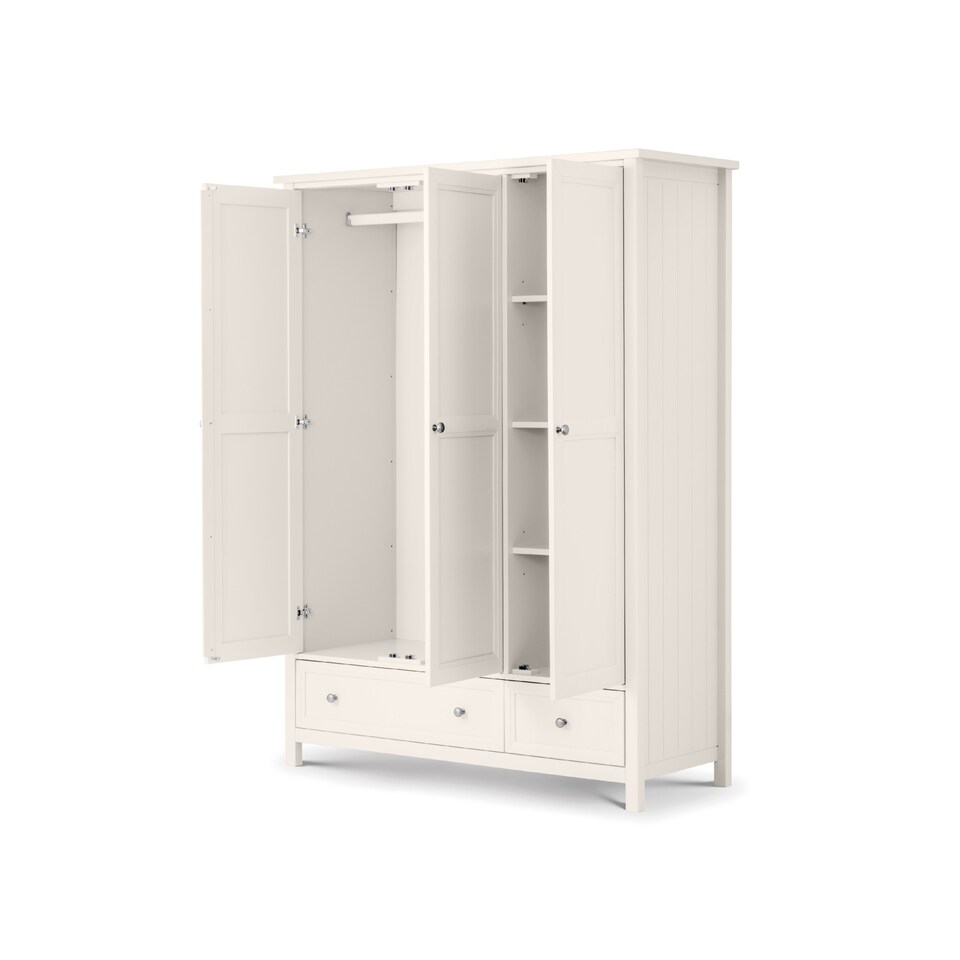 image 1 of Maine 3 Door 2 Drawer Wardrobe - Surf White