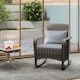 image 8 of Outsunny Rattan Garden Rocking Chair with Seat and Back Cushions Grey | Light Grey