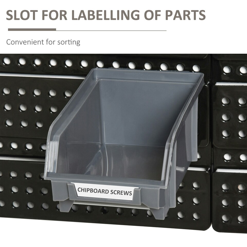 image 1 of DURHAND 30 Cubbie On-Wall Storage Board Tool Screw Organiser Garage w/ Screw Kit