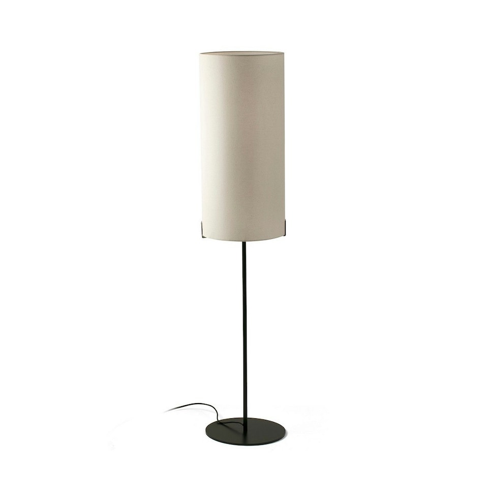 image 1 of Nila Table Lamp With Round Shade Matt Black With Off White Tall Shade