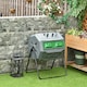 image 2 of Outsunny 160L Outdoor Tumbling Compost Bin with Dual Chamber, Grey