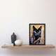 image 2 of Cat Lavender Meadow Floral Animal Portrait Black Framed Wall Art Print A4