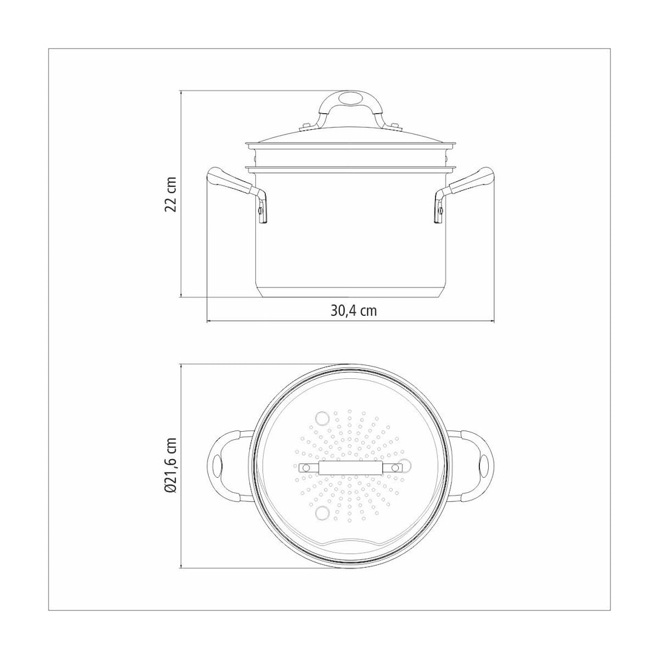 image 1 of Tramontina Stainless Steel 2 Pcs. Steamer Set