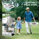 image 6 of Outsunny Outdoor BBQ Pizza Oven with Thermometer for Gas/Charcoal BBQ Grills