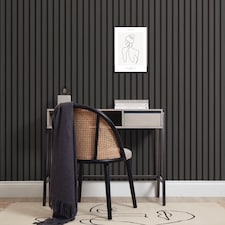 Contemporary Wood Slat Ebony | Black | Ebony | 50cm x 10m