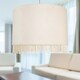 image 5 of Fringed - Off White 38cm Fringed Velvet Pendant Shade | White | Large | 1