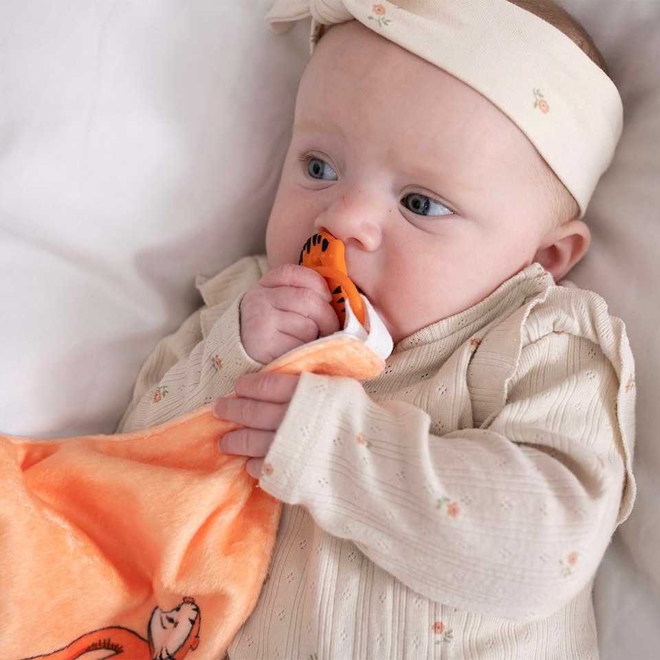 image 1 of Matchstick Monkey All-In-1 Soother & Cotton Comforter Teddy Tiger