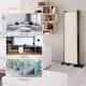 image 9 of COSTWAY 6 Panel Folding Room Divider 172cm Rolling Privacy Screen White