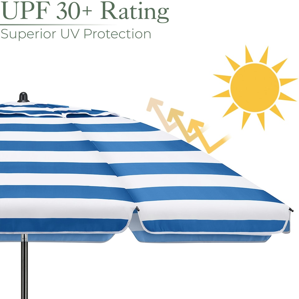 image 1 of Striped Beach Parasol