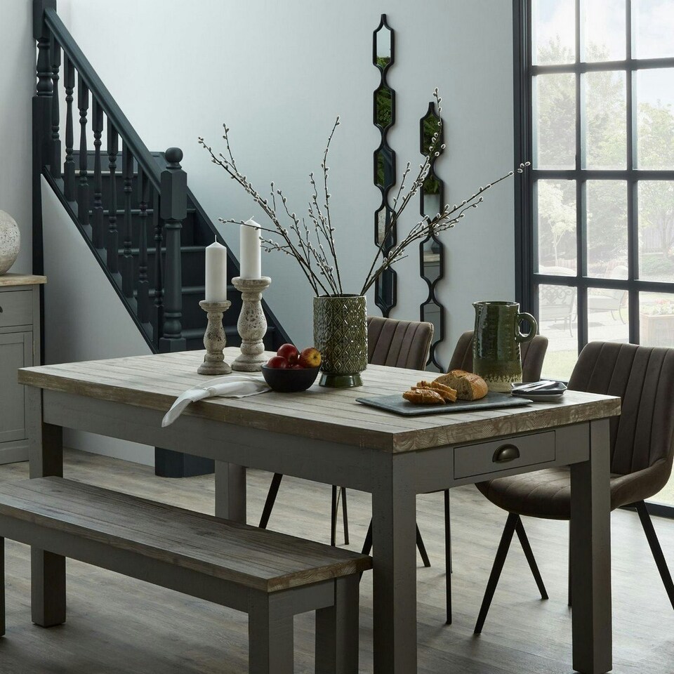 image 1 of Hill Interiors Stone Effect Candle Holder - Stone - 23cm x 11cm x 11cm