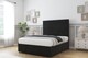 image 3 of Sloomy Manhattan Black Plush Divan Bed Base No Drawers With 54 Inch Floor Standing Headboard | Black | Black | Double | 1