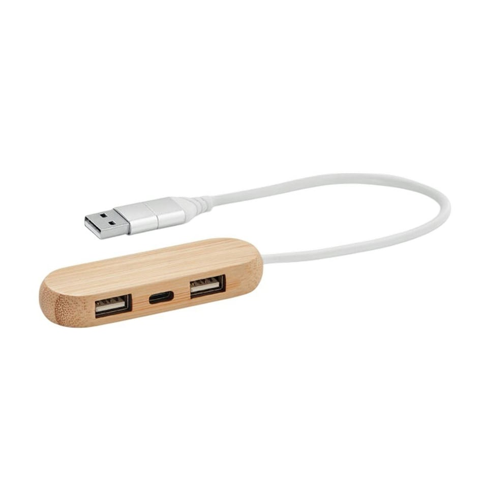 image 1 of MidOcean Vina C Bamboo USB Hub - Wood - One Size