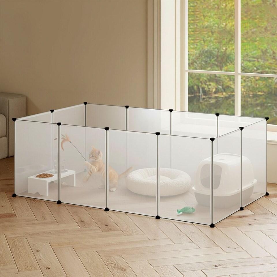image 1 of Large Small Animal Playpen DIY Pet Fence for Rabbit Hamster Puppy Guinea Pig Dog