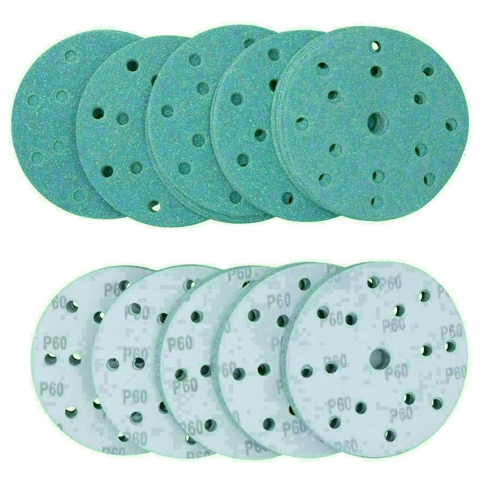 image 1 of 150mm Self Adhesive Hook + Loop Ceramic Abrasive Sanding Discs 60 Grit 500pc