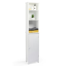 VonHaus Holbrook White Tall Bathroom Cabinet Freestanding