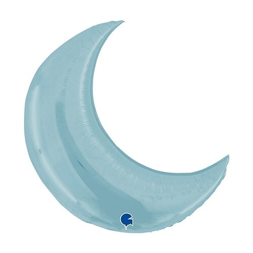 Pastel Blue Moon Helium Foil Giant Balloon 91cm / 36 in