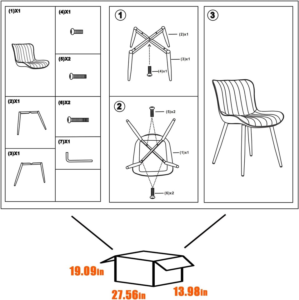 image 1 of Dining Chairs Set of 2 Leather with Sturdy Metal Legs for Home, Office, and Cafe