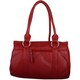 image 2 of London Leathergoods Womens Soft Premium Geunine Leather Large Shoulder / Hand Bag | Red | Red