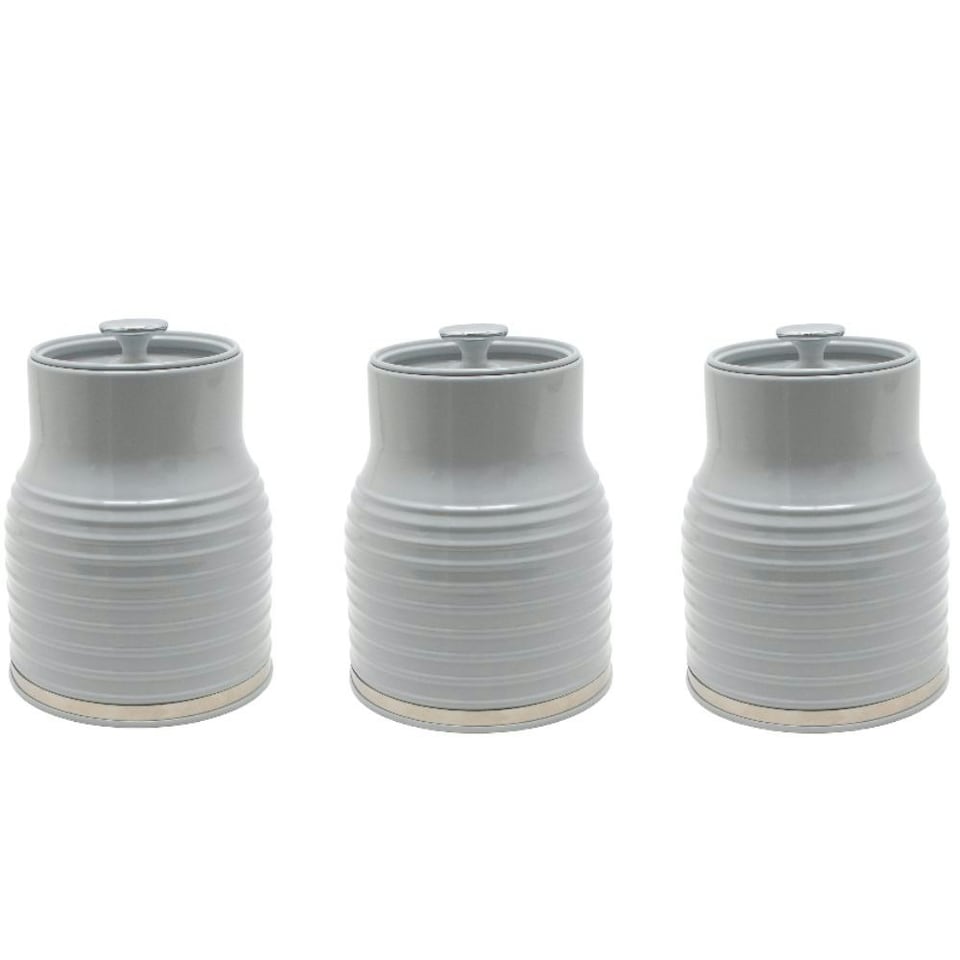 image 1 of Sienna Kitchen Storage Tea Coffee Sugar Canisters Tin Jar Set Of 3 Container Lid