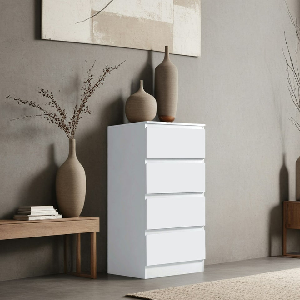 image 1 of FWStyle Stora 4 Drawer Chest of Drawers - Matt White
