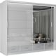 image 4 of Sleek High Gloss Sliding Wardrobe 203cm with Drawers | White/Black/Grey 2-Door Bedroom Storage Black | Black203cm 