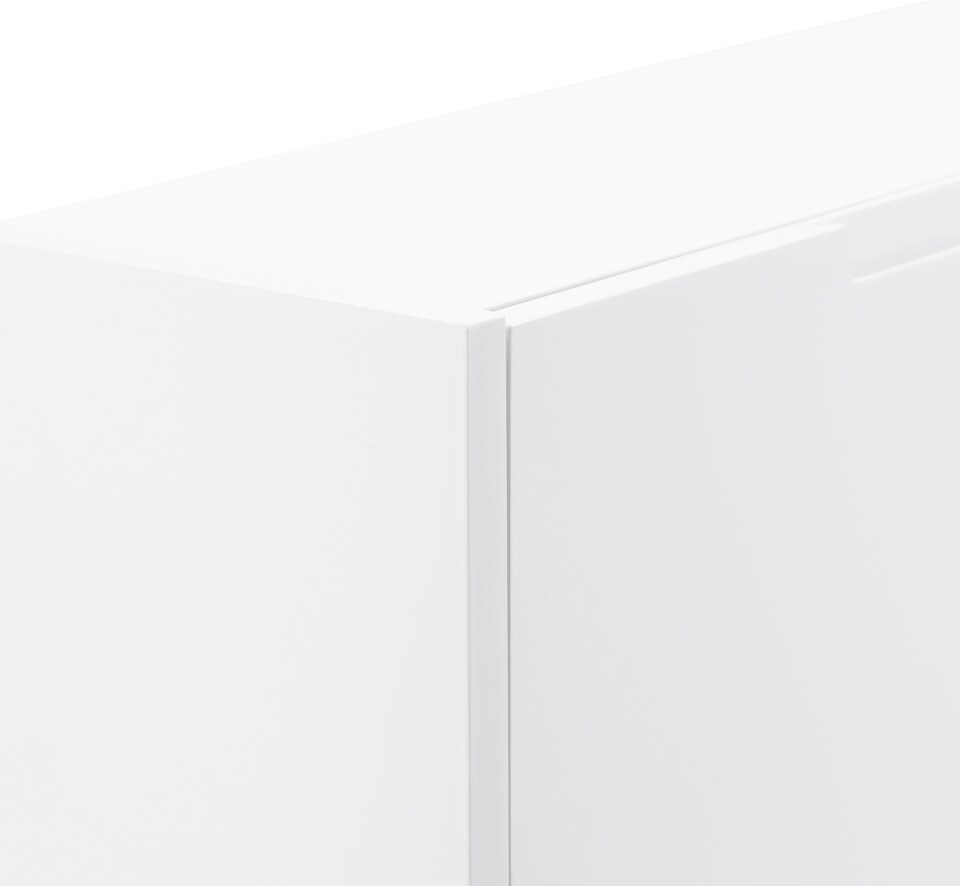 image 1 of Narrow High Gloss 2 Tier Shoe Cabinet | White | White