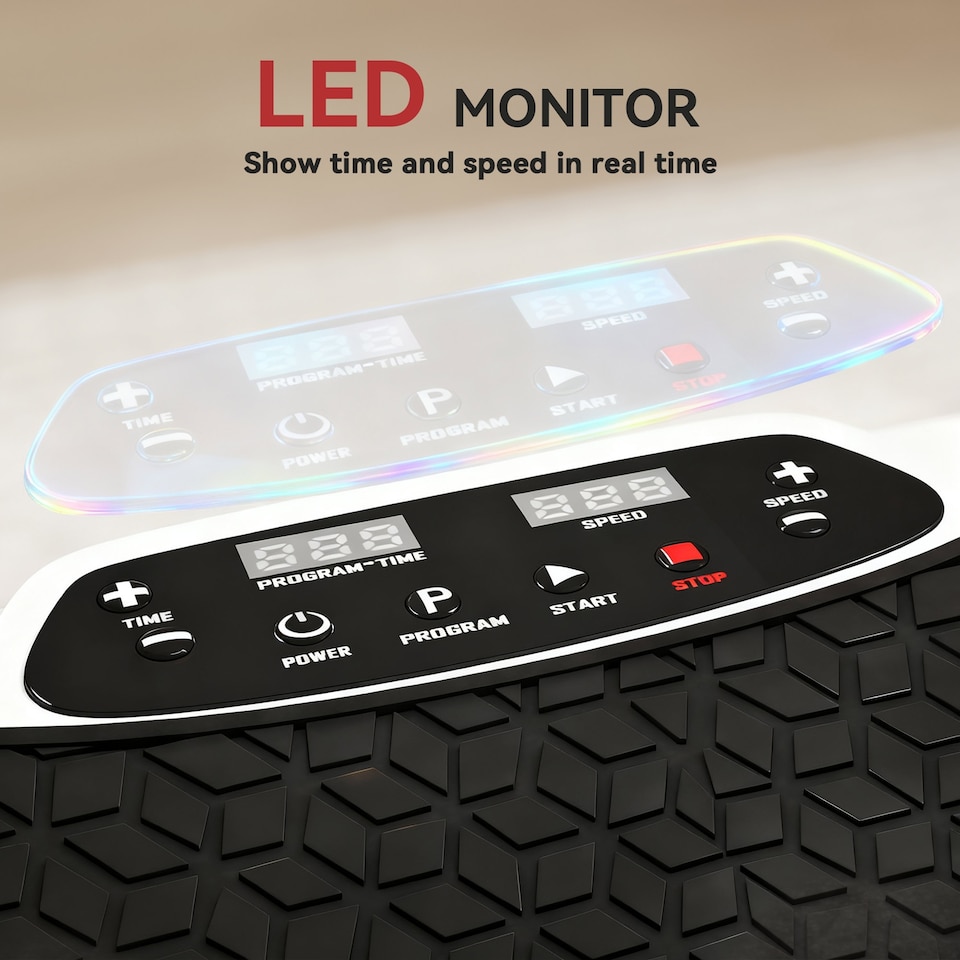image 1 of SPORTNOW Vibration Plate with Adjustable Handle, Auto or Manual Speeds | Black
