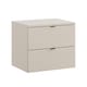 image 4 of Bathroom Vanity Unit 600mm Wall Cabinet with Worktop Floating 2 Drawer Cashmere Beige Modern Countertop Unit Slab Front Dalia