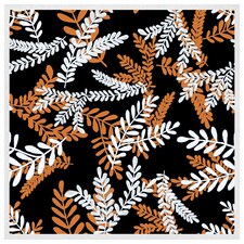 White & orange olive leaves (Picture Frame) White | L