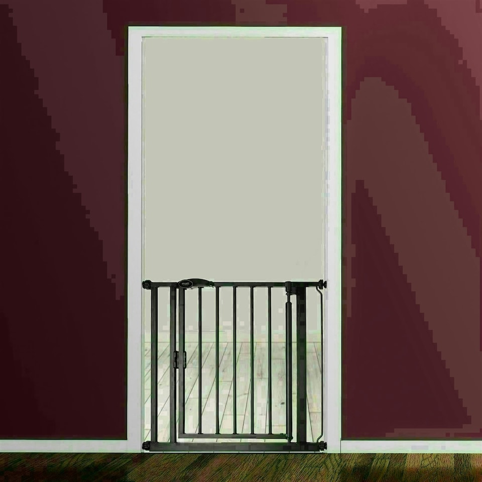 image 1 of Bettacare Auto Close Stair Gate, 75cm - 82cm, Matt Black, Pressure Fit Safety Gate, Baby Gate