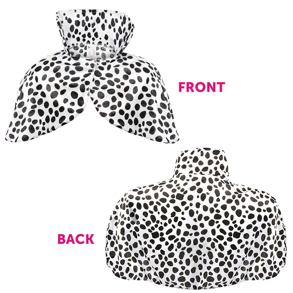 image 1 of Velour Dalmatian Print Cape Black | XL