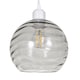 image 1 of Modern Designer Smoked Circular Ribbed Glass Non Electric Pendant Lamp Shade | Grey