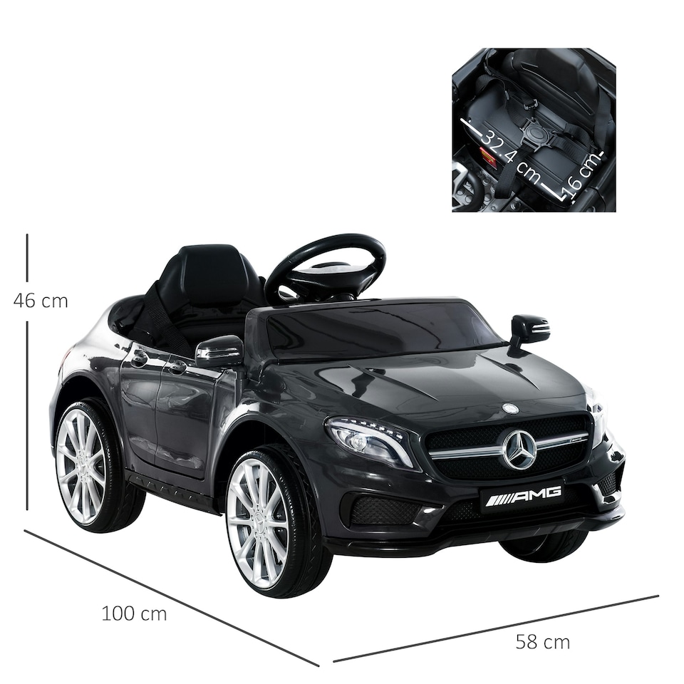 image 1 of HOMCOM 6V Licensed Mercedes Benz Kids Ride On Car W/ Remote Light Music Black