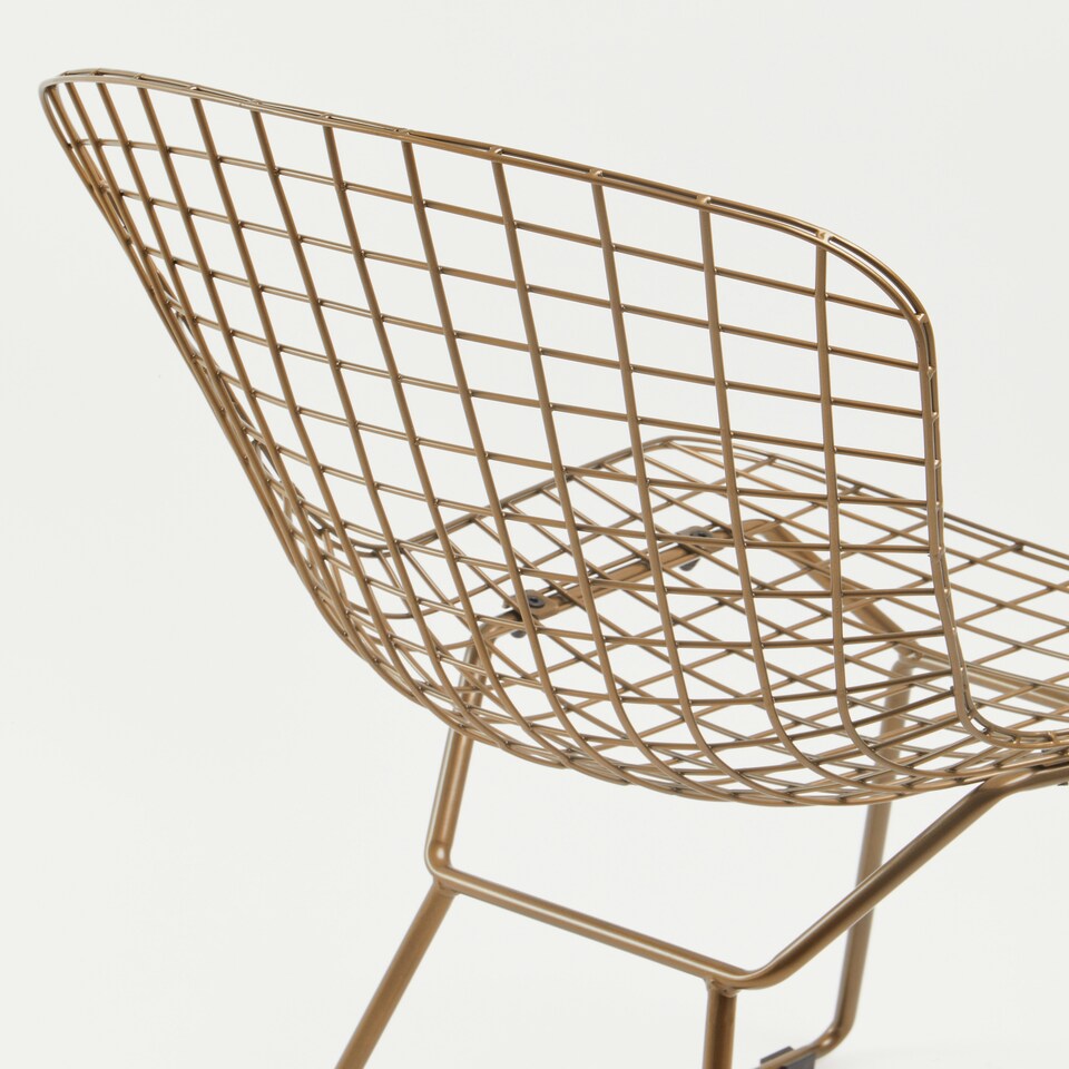 image 1 of Interiors by Premier Bronze Metal Grid Frame Wire Chair, Comfortable Seating Garden Wire Chair, Easy Cleaning Wire Frame