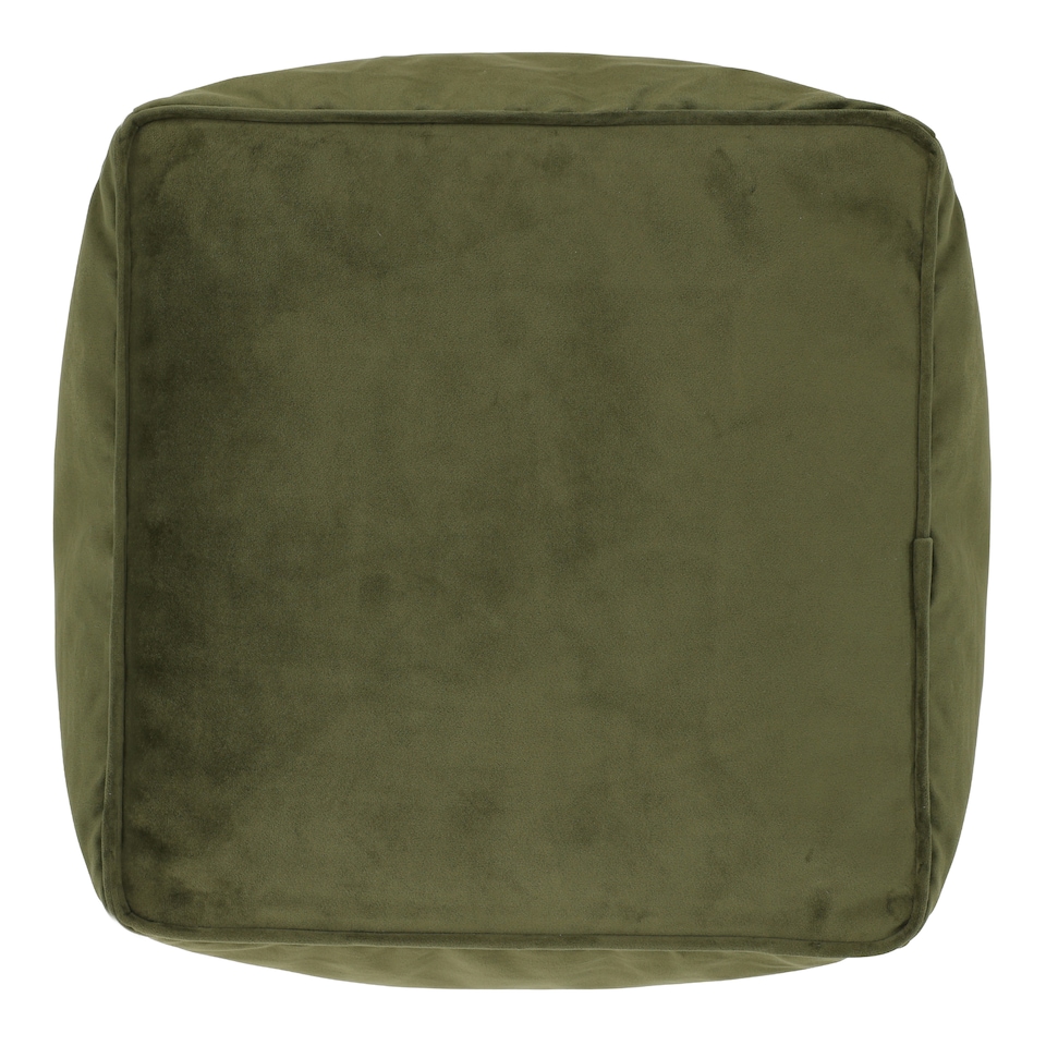 image 1 of Amara Velvet Bean Bag Pouffe Olive Green | Green | Olive Green | 1