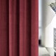 image 3 of Oxford Red Velvet Curtains 46 x 72 inch (117 x 183 cm) 100% Blackout Pencil Pleat Thermal Noise Reducing Curtains for Bedroom and Living Room